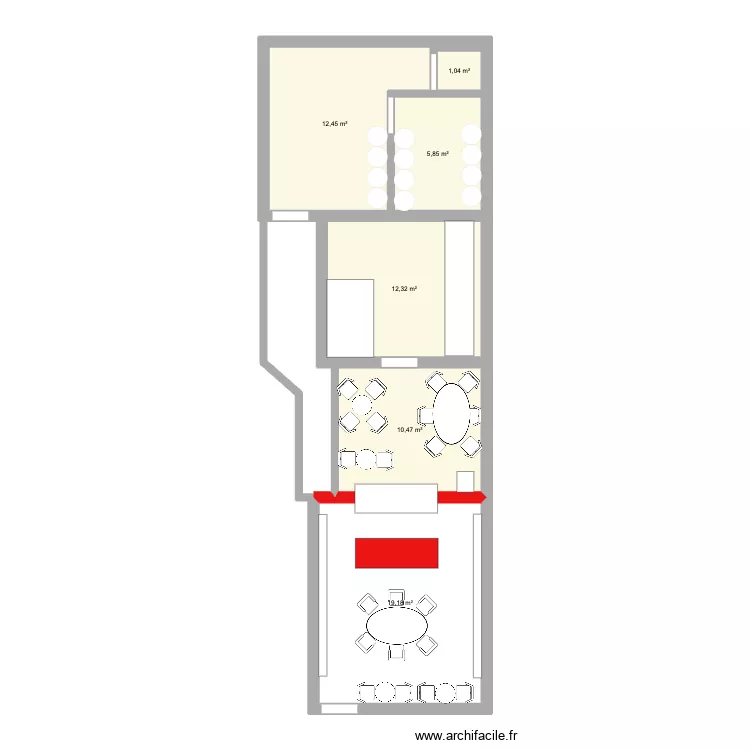 golden food. Floor plan with 6  and 61 m²