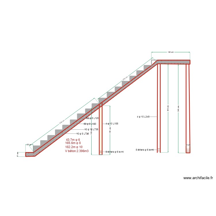 escaier droit. Floor plan with 0 room and 0 m2