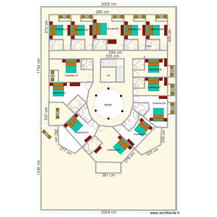 amenagement etage rumonge v3. Floor plan with 0 room and 0 m2