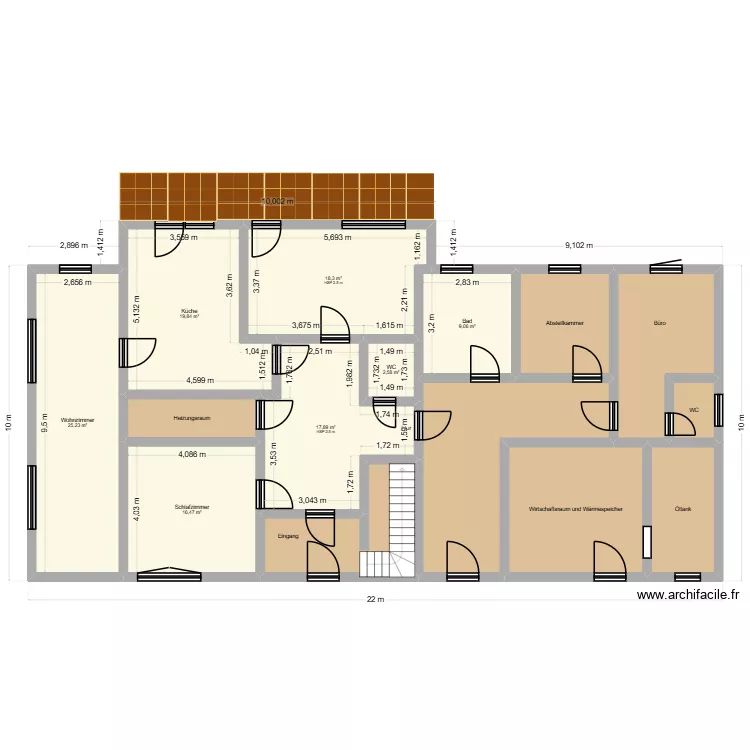 EG  R.. Floor plan with 15  and 196 m²