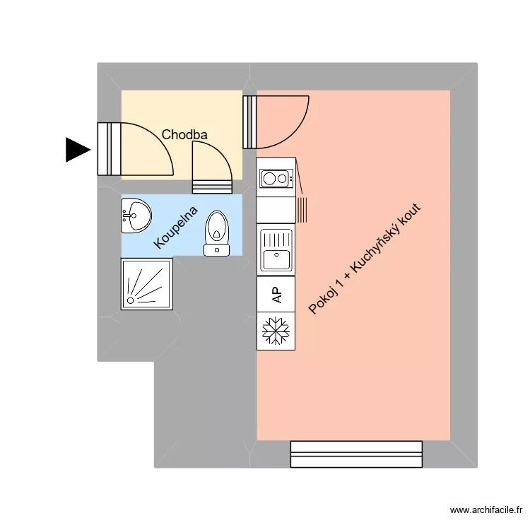 1. máje 832, byt 3. Floor plan with 1. máje 832, byt 3. Floor plan with