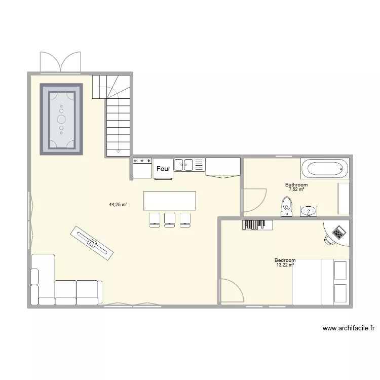 numeratie plan. Floor plan with 3  and 65 m²