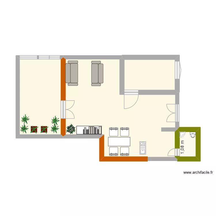 Ange House plan (2). Floor plan with 4 Rooms and 41 m² Ange House plan (2). Floor plan with 4 Rooms and 41 m²