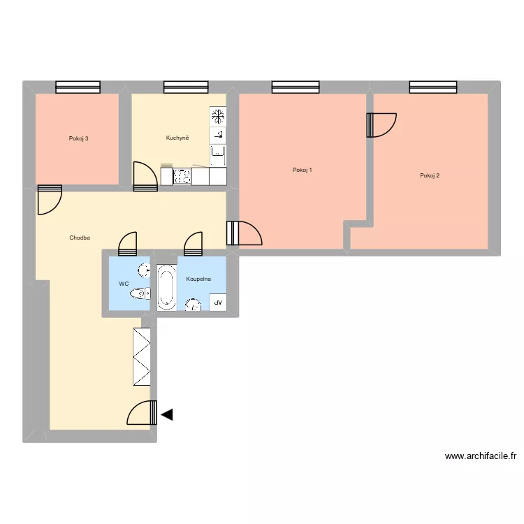 n&aacute;m. Jana Nerudy 626, byt 19. Floor plan with 14  and 225 m²