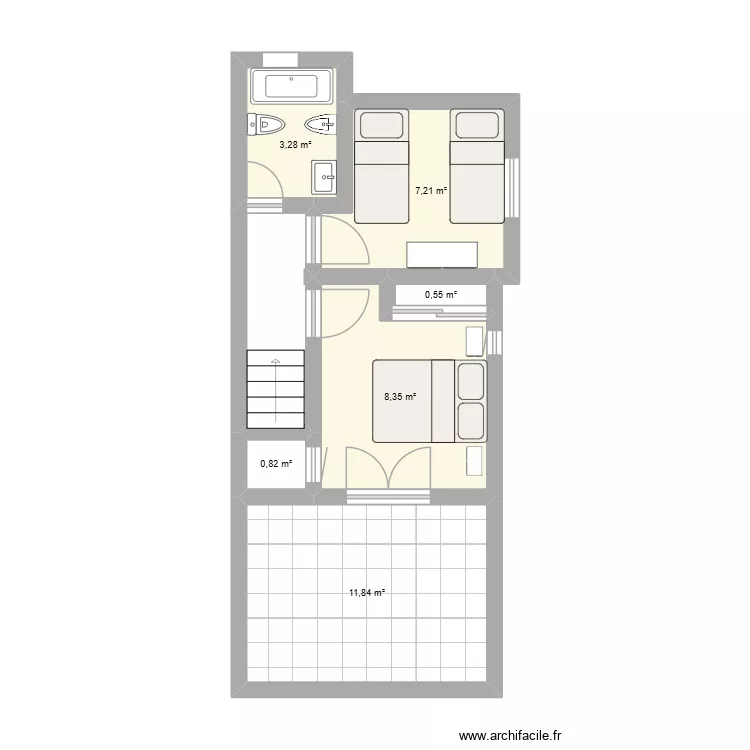 plano. Floor plan with 6  and 32 m²