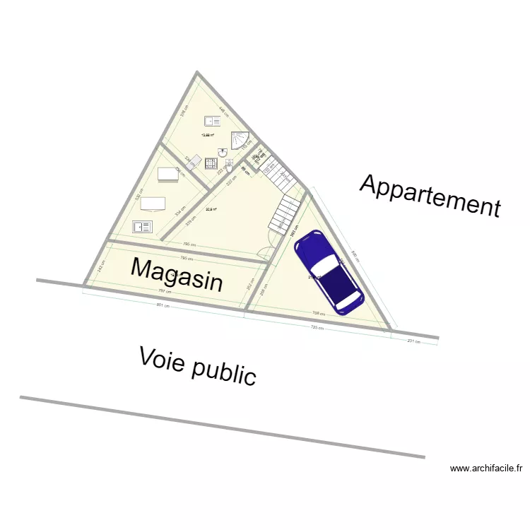 Acher chantier etage. Floor plan with 
