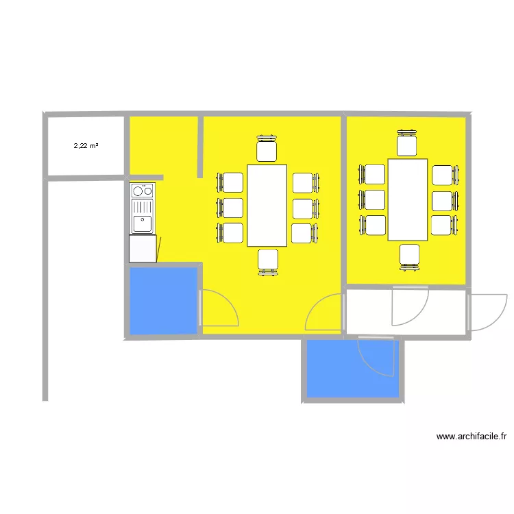 Plano 5. Floor plan with 6  and 39 m²