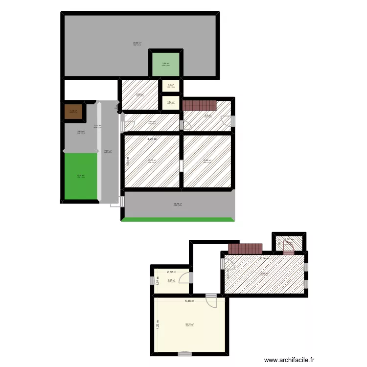Hhhh. Floor plan with 20  and 200 m²
