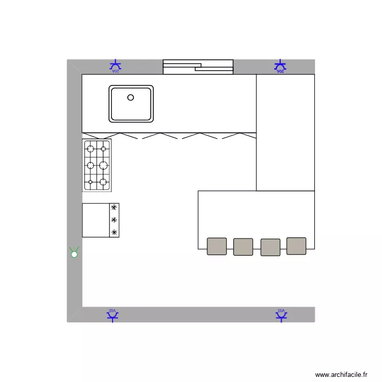 cocina. Floor plan with 