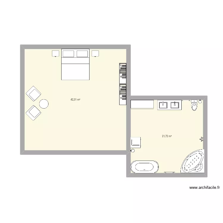 Casita bonita 2 ❤️. Floor plan with 2  and 64 m²