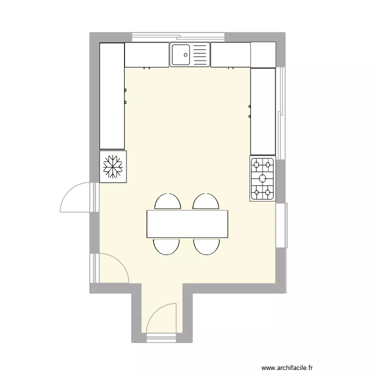 kitchen. Floor plan with 1  and 32 m²