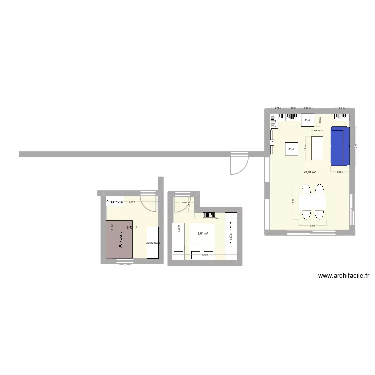 Habitaci&oacute;n 6 Juanqui. Floor plan with 3  and 41 m²