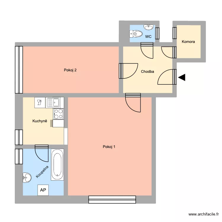 Hrušovská 1863, byt 8. Floor plan with 12 Rooms and 179 m² Hrušovská 1863, byt 8. Floor plan with 12 Rooms and 179 m²