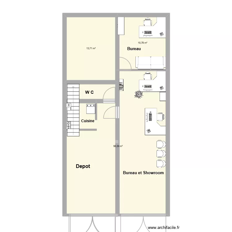 local alger. Floor plan with 3 rooms and 81 m²