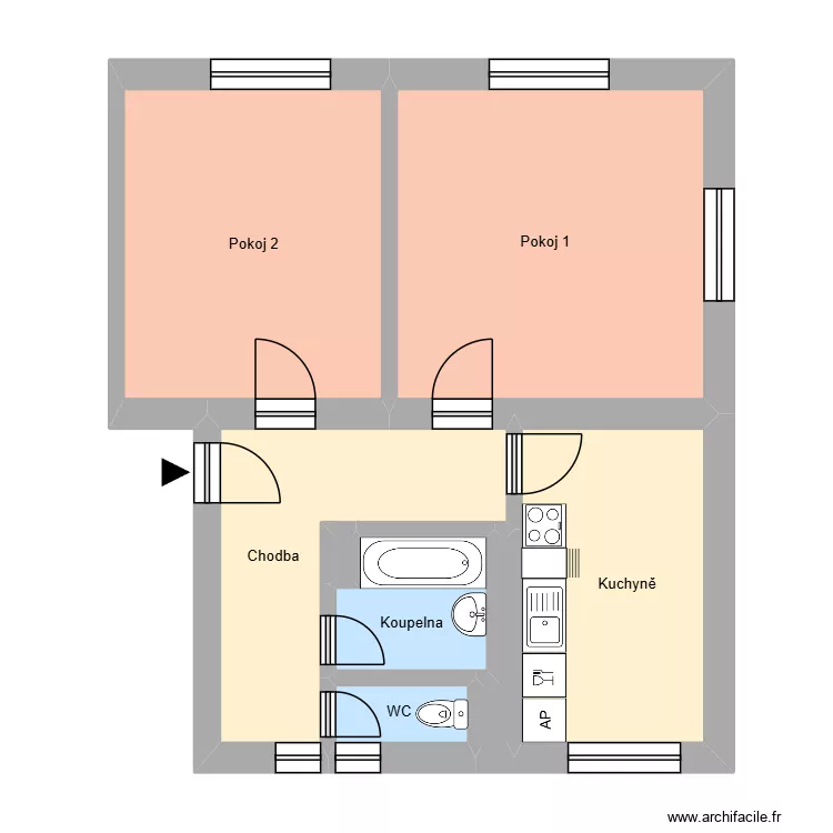 Středov&aacute; 436, byt 4. Floor plan with 12  and 177 m²