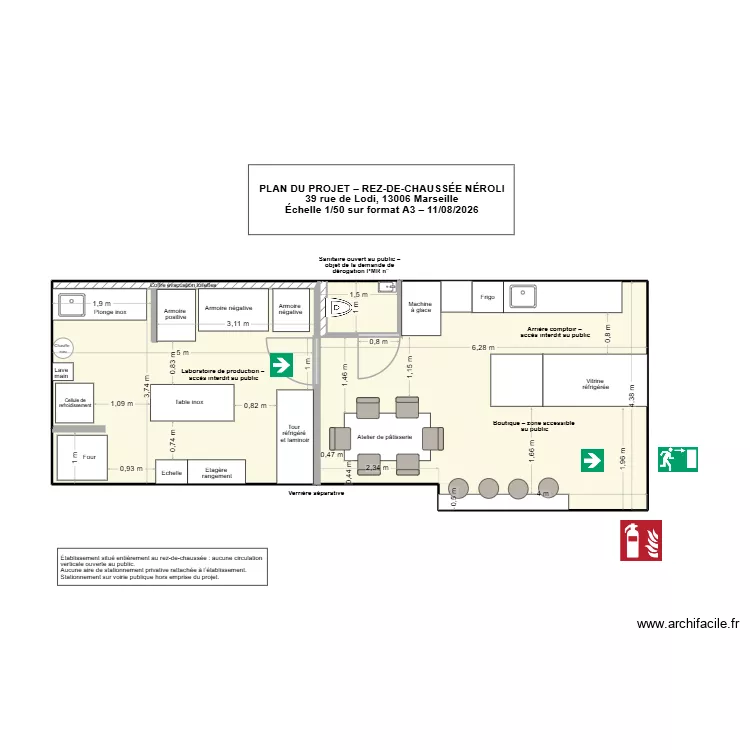 Vue dessus neroli - incendie. Floor plan with 2 Rooms and 45 m² Vue dessus neroli - incendie. Floor plan with 2 Rooms and 45 m²