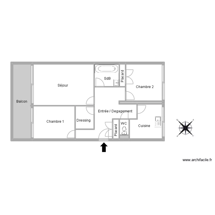 51341 ROUET. Floor plan with 13  and 75 m²