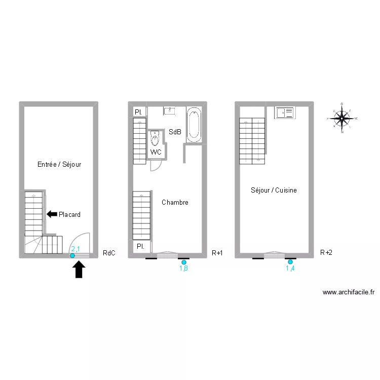 51774 DUBOIS. Floor plan with 7  and 64 m²