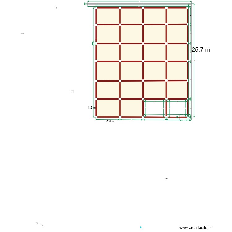 hangar ouest fondations. Floor plan with 0 room and 0 m2