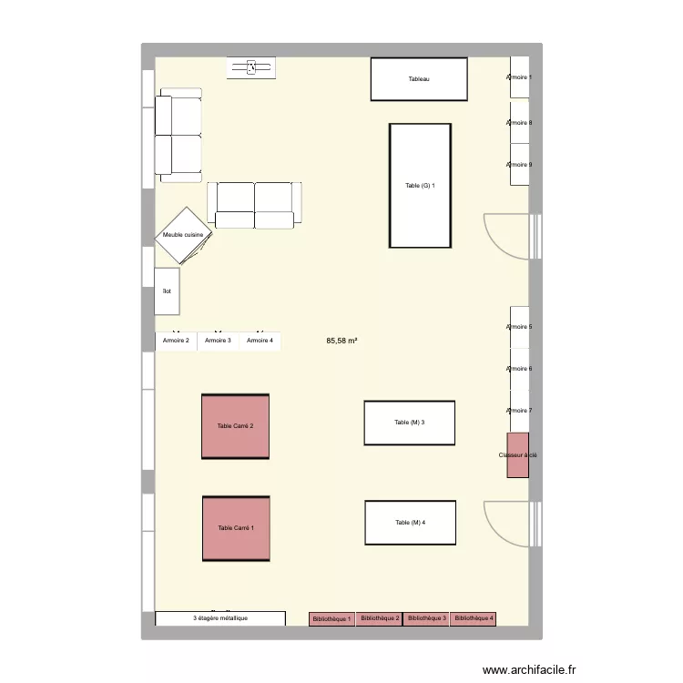Club des seigneurs de nangu&egrave;re 2.0. Floor plan with 1  and 86 m²