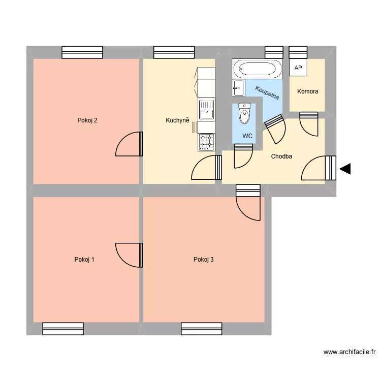 Hlavní třída 304, byt 4. Floor plan with Hlavní třída 304, byt 4. Floor plan with