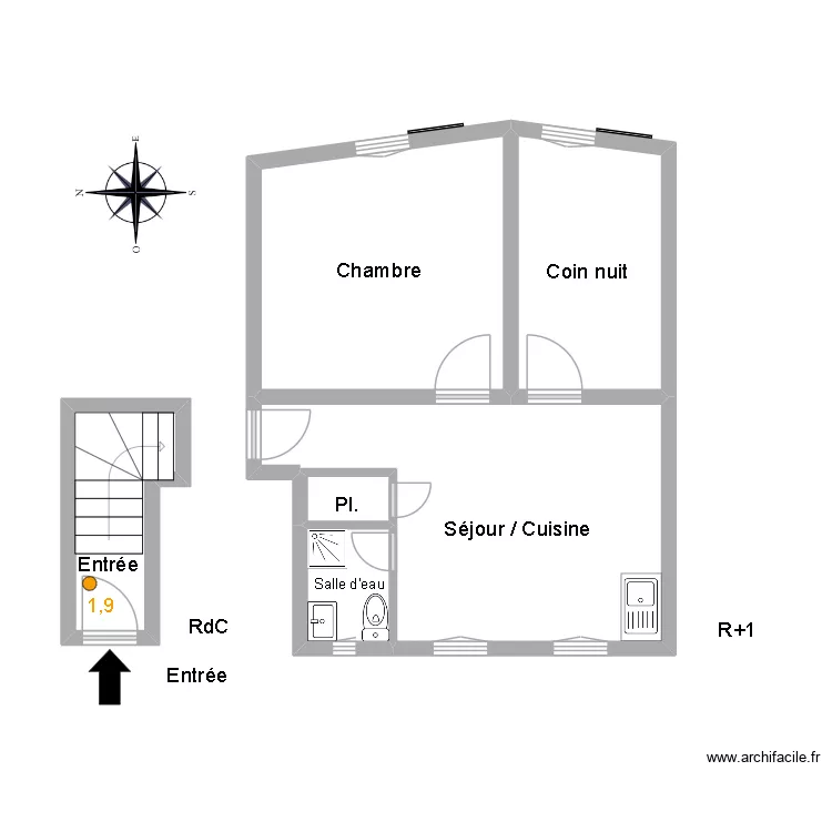 51397 BUTTELLI Pb. Floor plan with 6  and 41 m²