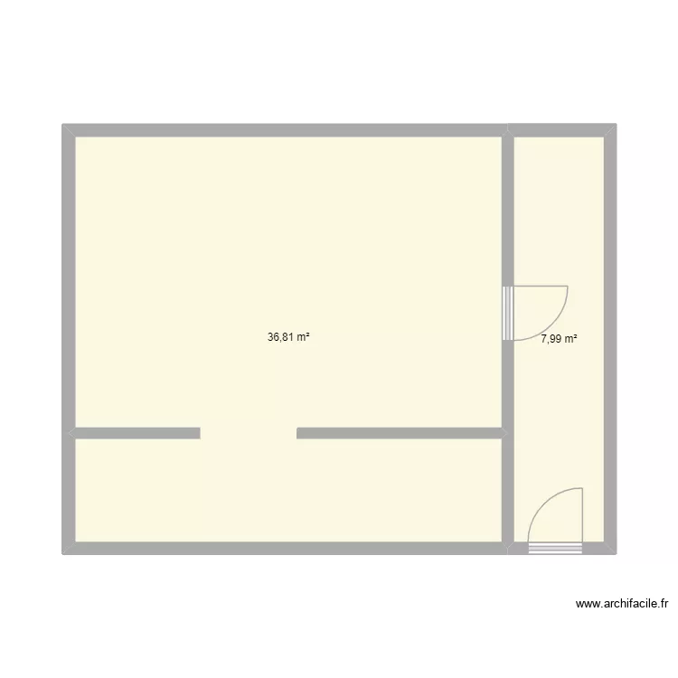 PLANS BOULANGERIE. Floor plan with 2  and 45 m²
