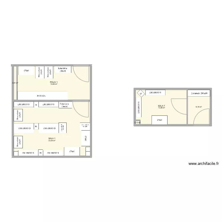 PRBB Ciutadella. Floor plan with 12 and 120 m² PRBB Ciutadella. Floor plan with 12 and 120 m²