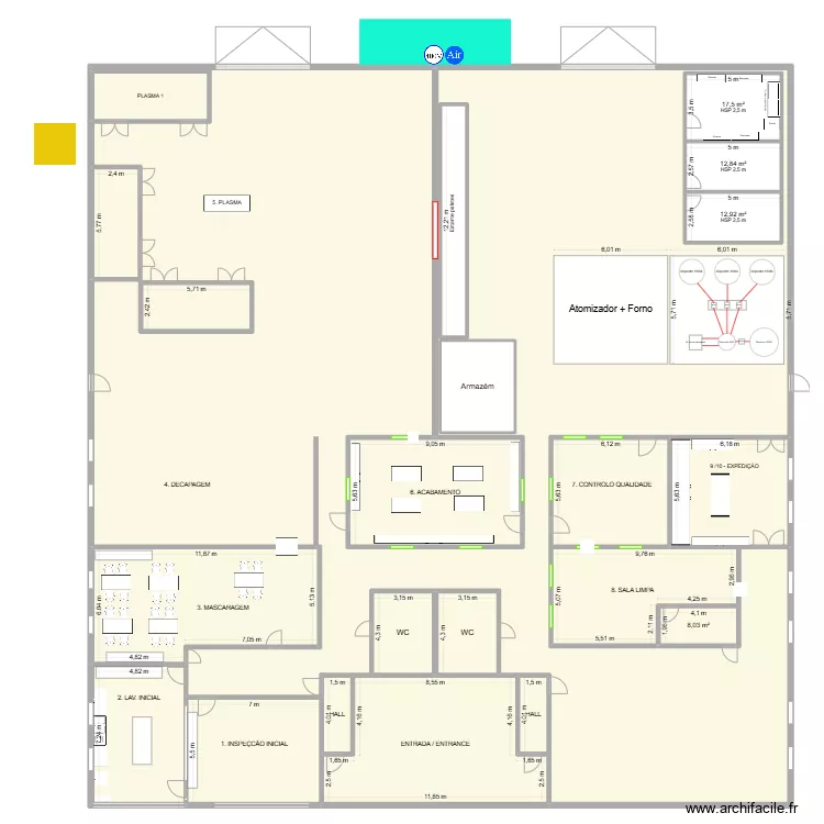 Armaz&eacute;m reatores 2. Floor plan with 