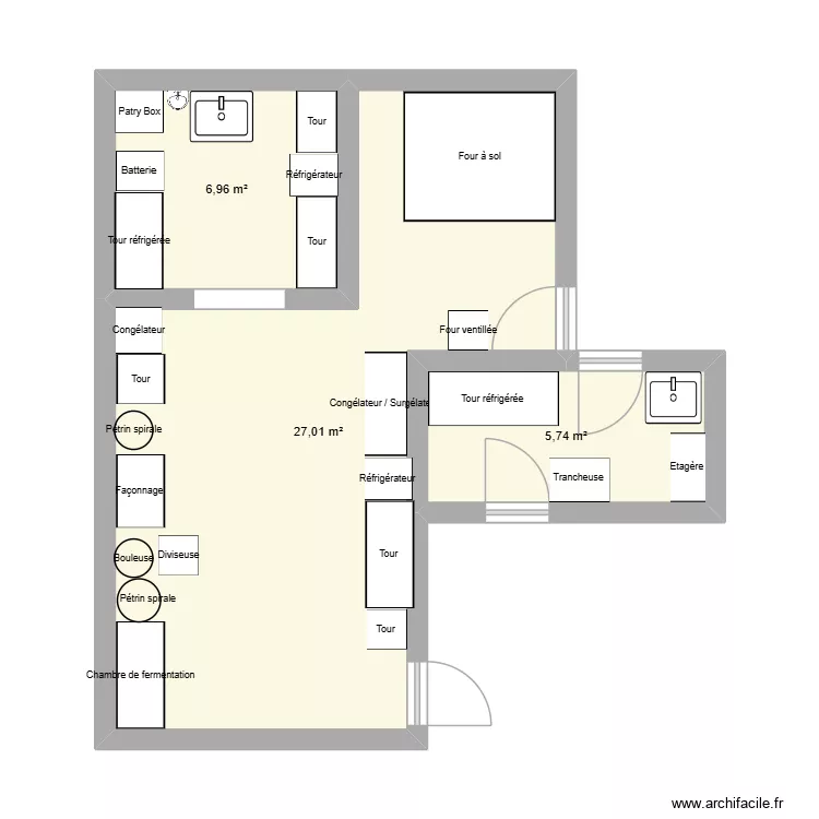Hecquet Lauriane. Floor plan with 3  and 40 m²
