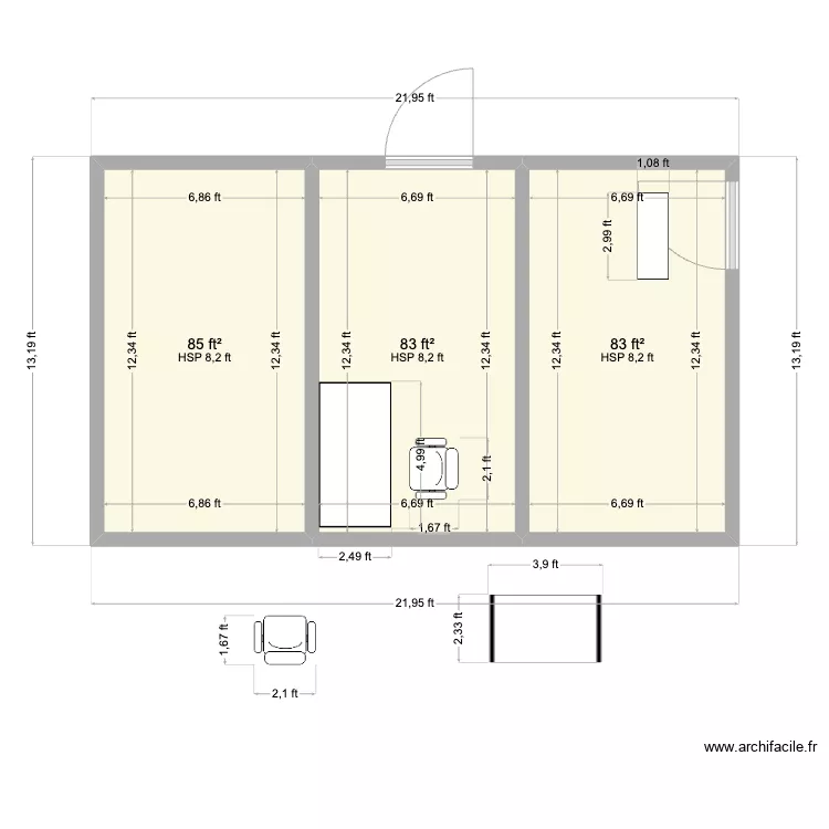 Phil Office. Floor plan with 