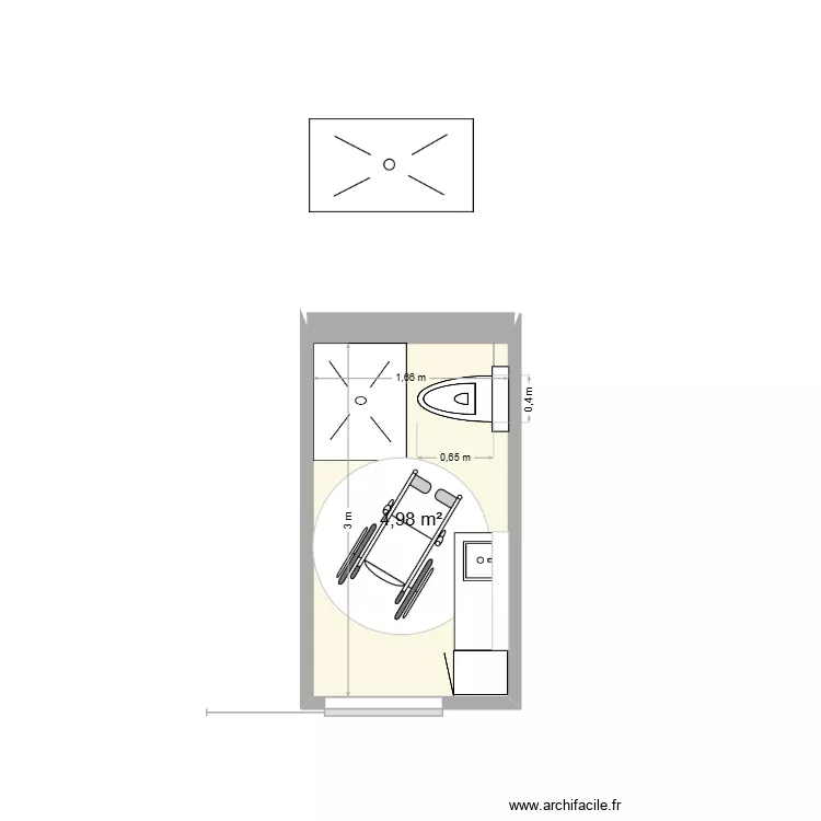 תכנית ח.אמבטיה סבתא 11.7.26 אסלה מול מקלחון. Floor plan with 1 and 5 m² תכנית ח.אמבטיה סבתא 11.7.26 אסלה מול מקלחון. Floor plan with 1 and 5 m²