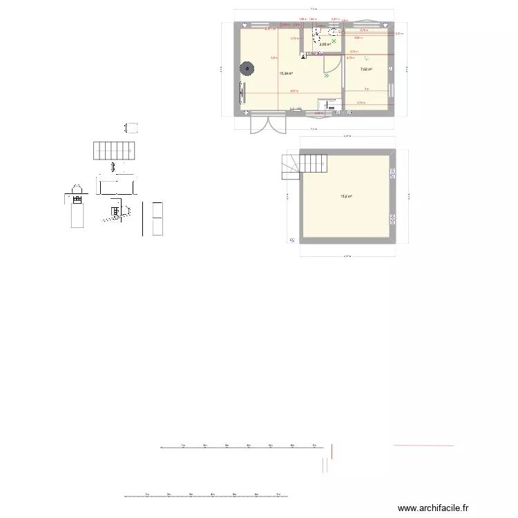 tiny house nico 2. Floor plan with 4  and 40 m²