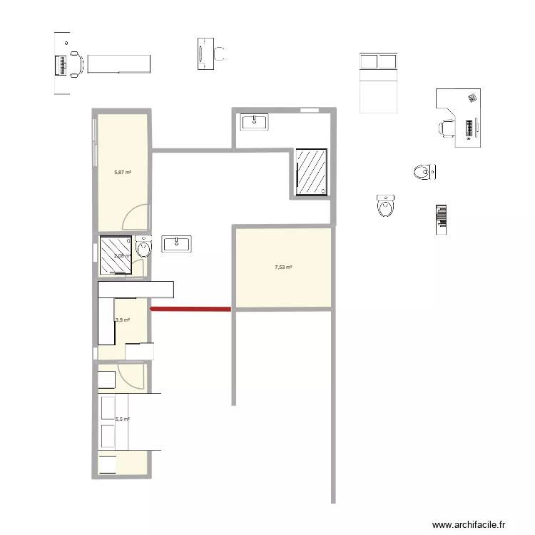 casa. Floor plan with 5  and 25 m²