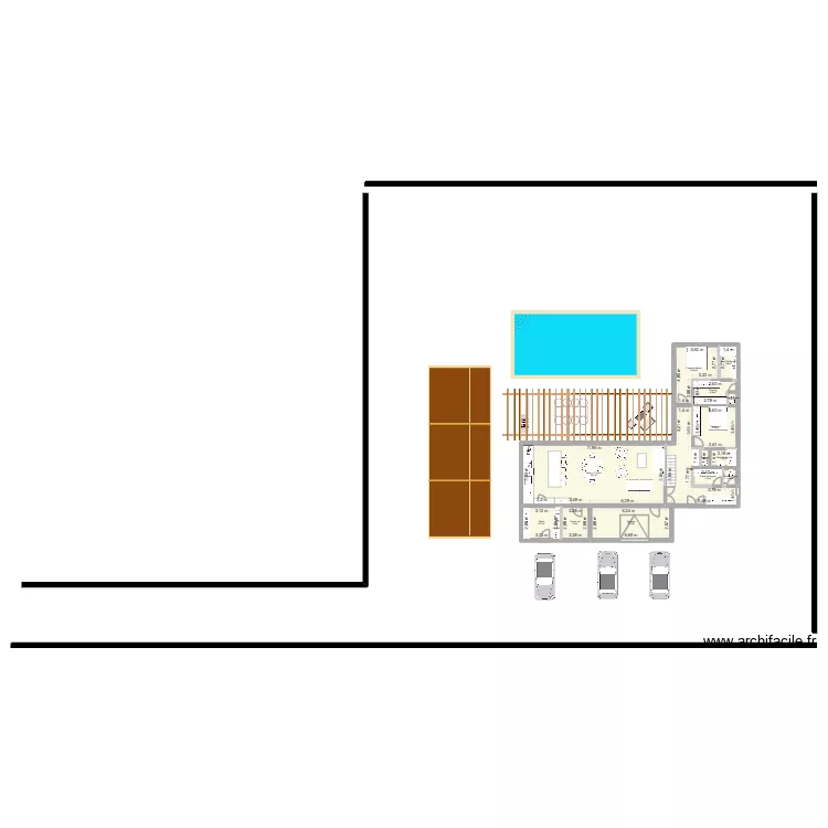 Plan Rev 2. Floor plan with 28 rooms and 323 m²