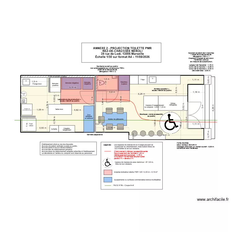 ANNEXE2 PMR. Floor plan with 2 Rooms and 46 m²