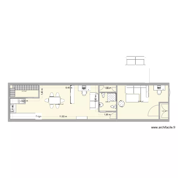 house1. Floor plan with 6 and 63 m² house1. Floor plan with 6 and 63 m²