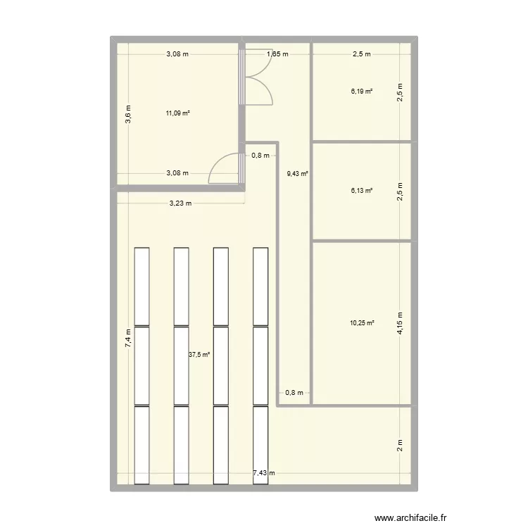 Sugestão Layout 03 - Almoxarifado. Floor plan with 6 and 81 m² Sugestão Layout 03 - Almoxarifado. Floor plan with 6 and 81 m²