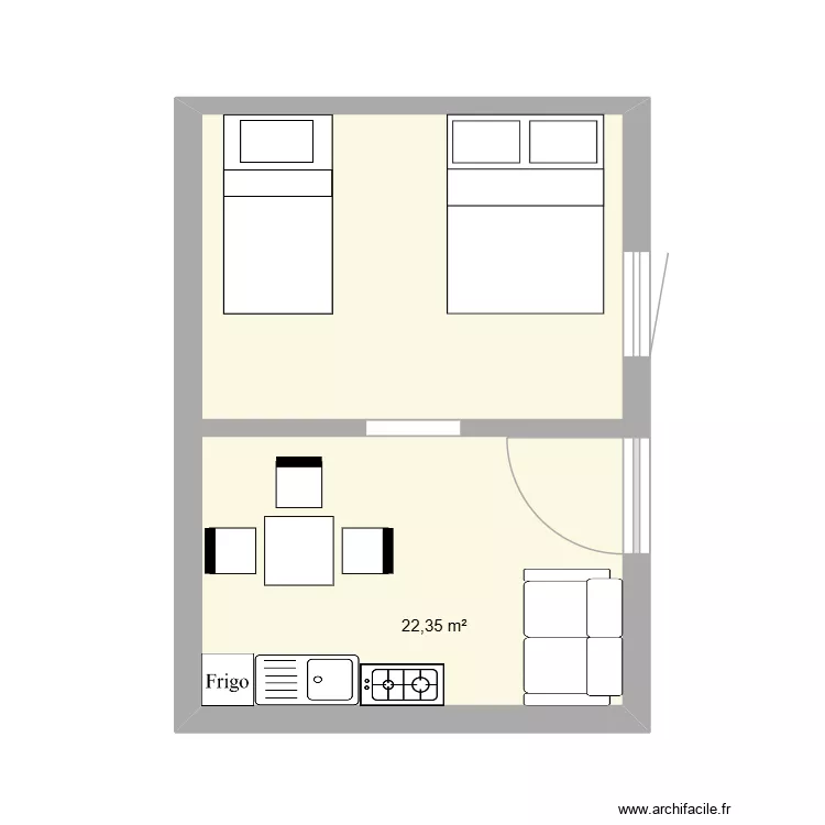 CASA DE CAMPO. Floor plan with 1  and 22 m²