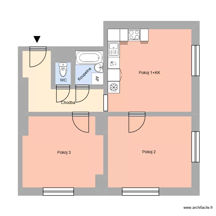 Budovatelsk&aacute; 469, byt 5. Floor plan with 14  and 177 m²