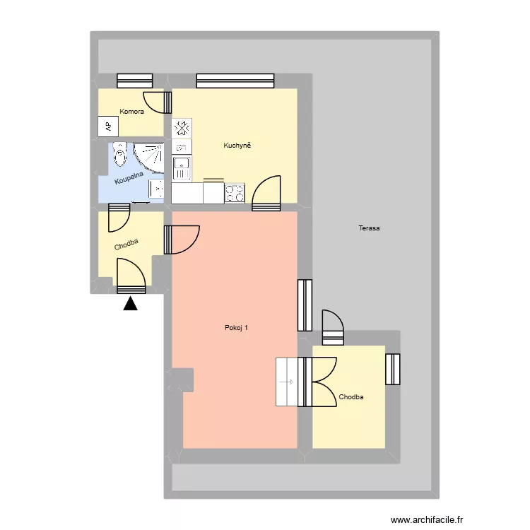 Majakovského 877, byt 32. Floor plan with Majakovského 877, byt 32. Floor plan with