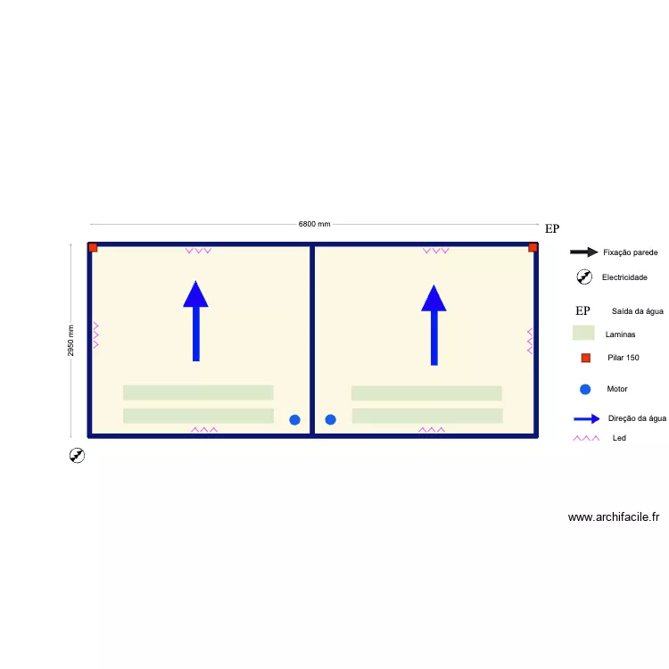 Laranjeiro. Floor plan with 2 Rooms and 19 m² Laranjeiro. Floor plan with 2 Rooms and 19 m²