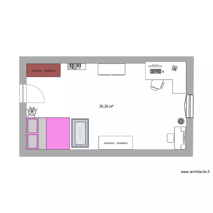 quarto. Floor plan with 1  and 26 m²