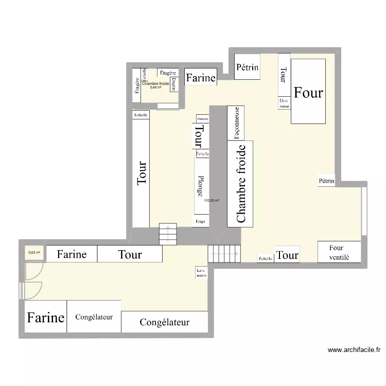 Paul. Floor plan with 3  and 120 m²