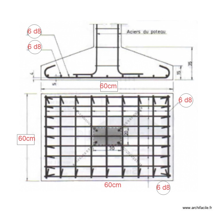 feraillage semelles q10. Floor plan with 0 room and 0 m2