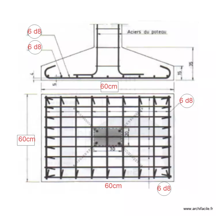 feraillage semelles q10. Floor plan with 