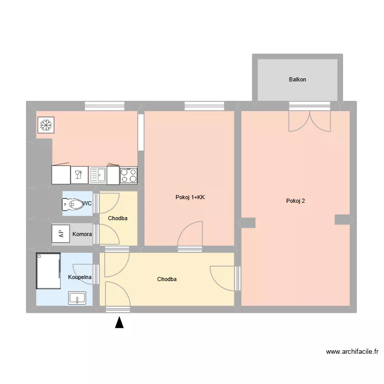 N&aacute;měst&iacute; Boženy Němcov&eacute; 659 byt 6 OV. Floor plan with 12 Rooms and 62 m²