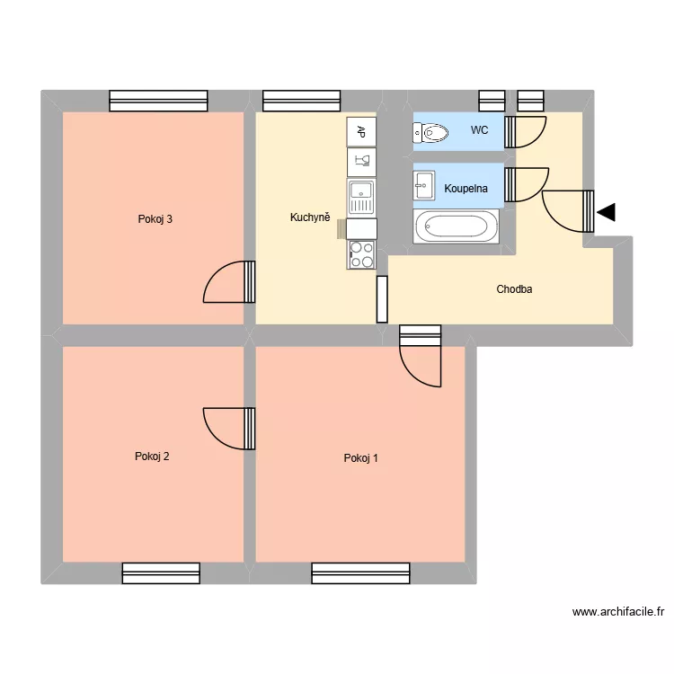 V Parku 117, byt 8. Floor plan with 13  and 194 m²