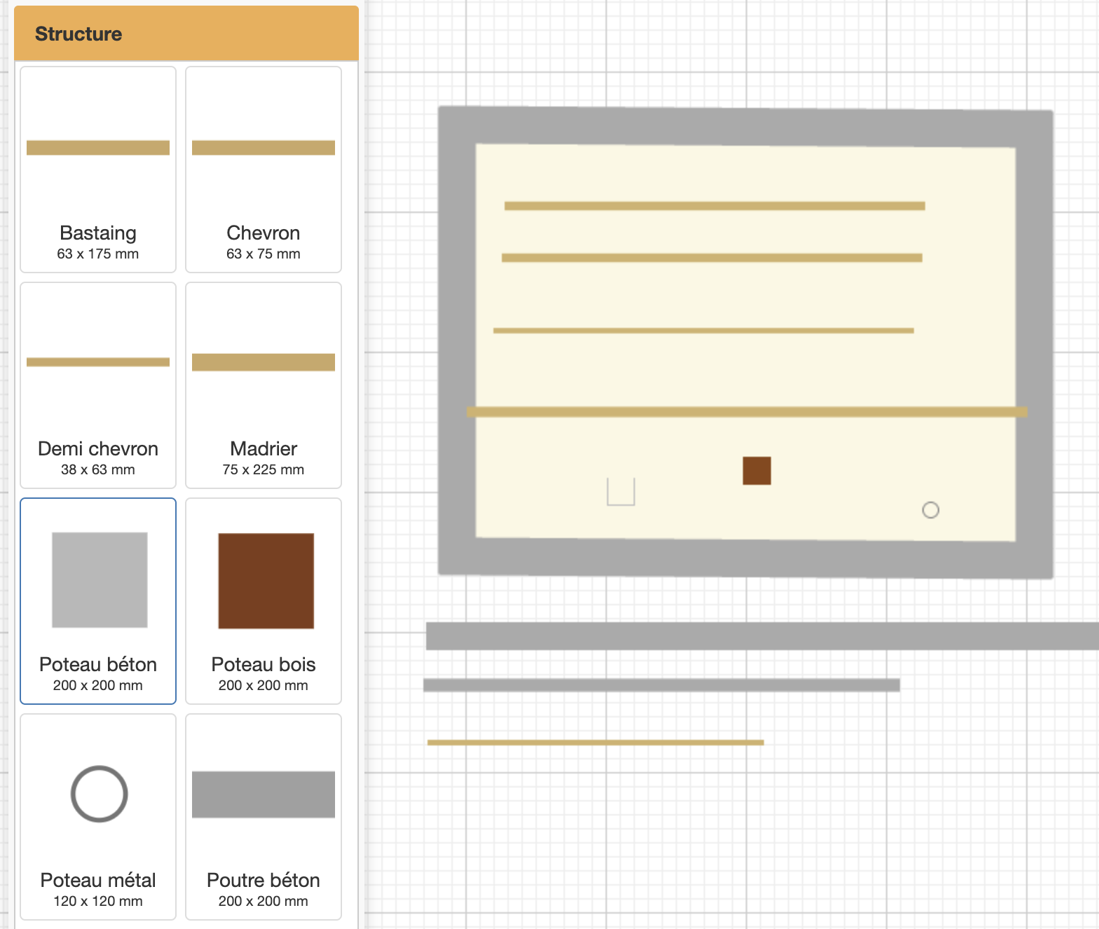 Nouveaux éléments de structure : poutres et poteaux