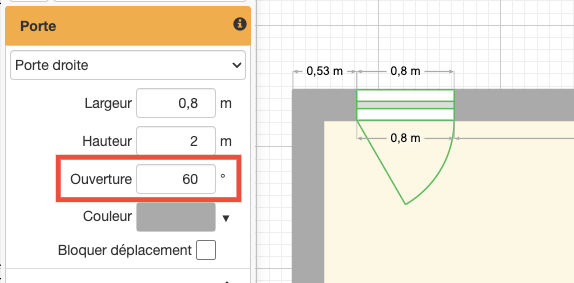 Angle d’ouverture des portes et fenêtres réglable